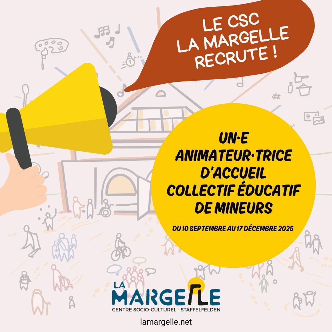 La Margelle recrute un.e animateur.trice d’Accueil Collectif Éducatif de Mineurs