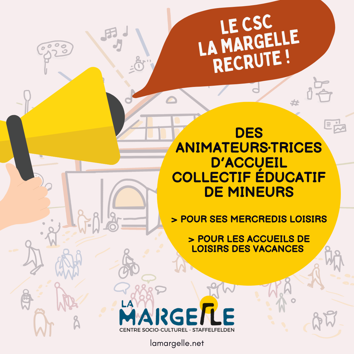 La Margelle recrute des animateurs.trices d’Accueil Collectif Éducatif de Mineurs
