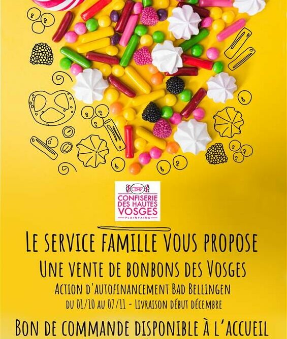 Vente de bonbons pour soutenir les sorties aux thermes de Bad Bellingen