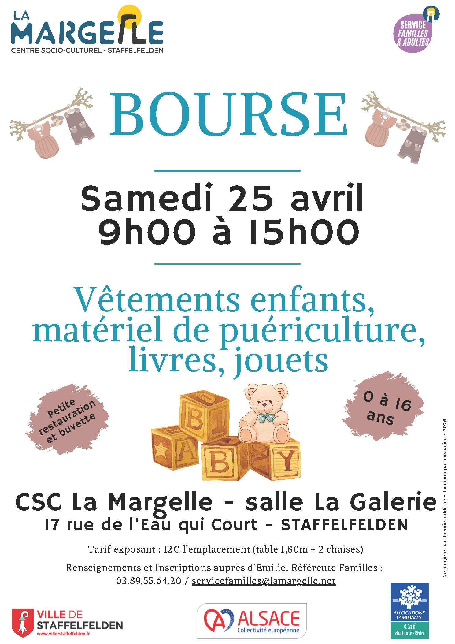Bourse - Vêtements enfants, matériel de puériculture, livres, jouets
