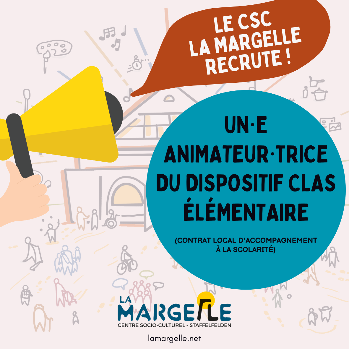 La Margelle recrute un·e Animateur·trice du dispositif CLAS Elémentaire