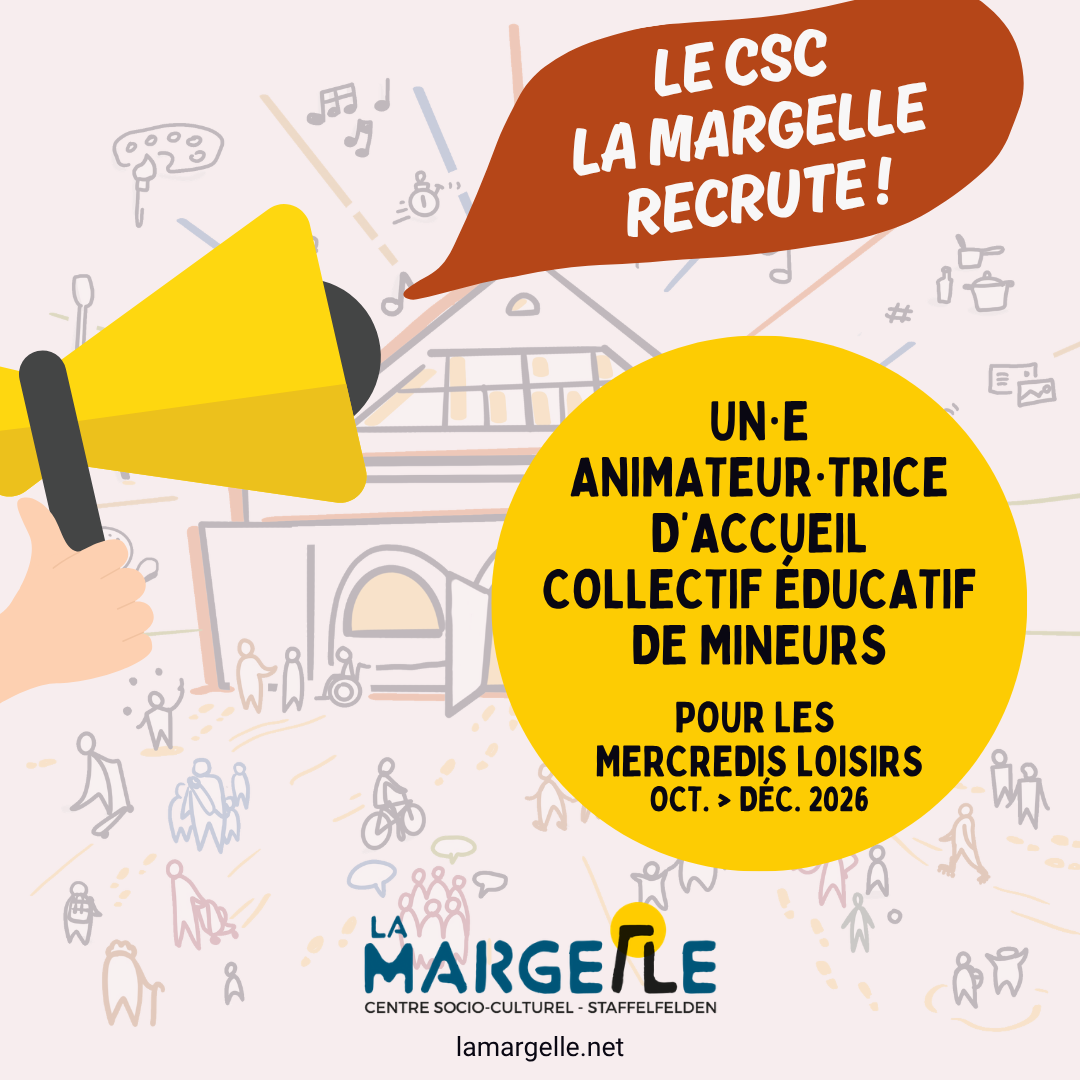 La Margelle recrute un.e animateur.trice d’Accueil Collectif Éducatif de Mineurs pour ses Mercredis Loisirs